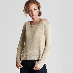 Alice + Olivia Gold Openwork Rib Sweater
